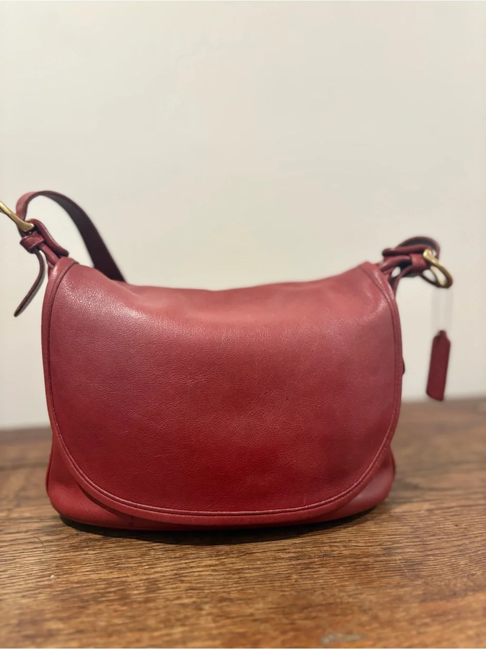 RARE COACH 4150 burgundy Fletcher Flap Shoulder Bag